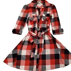 Forever 21 Plaid Button Up Shirt Dress Size Small - Coat